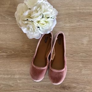 Pink Velvet Ballet Flats